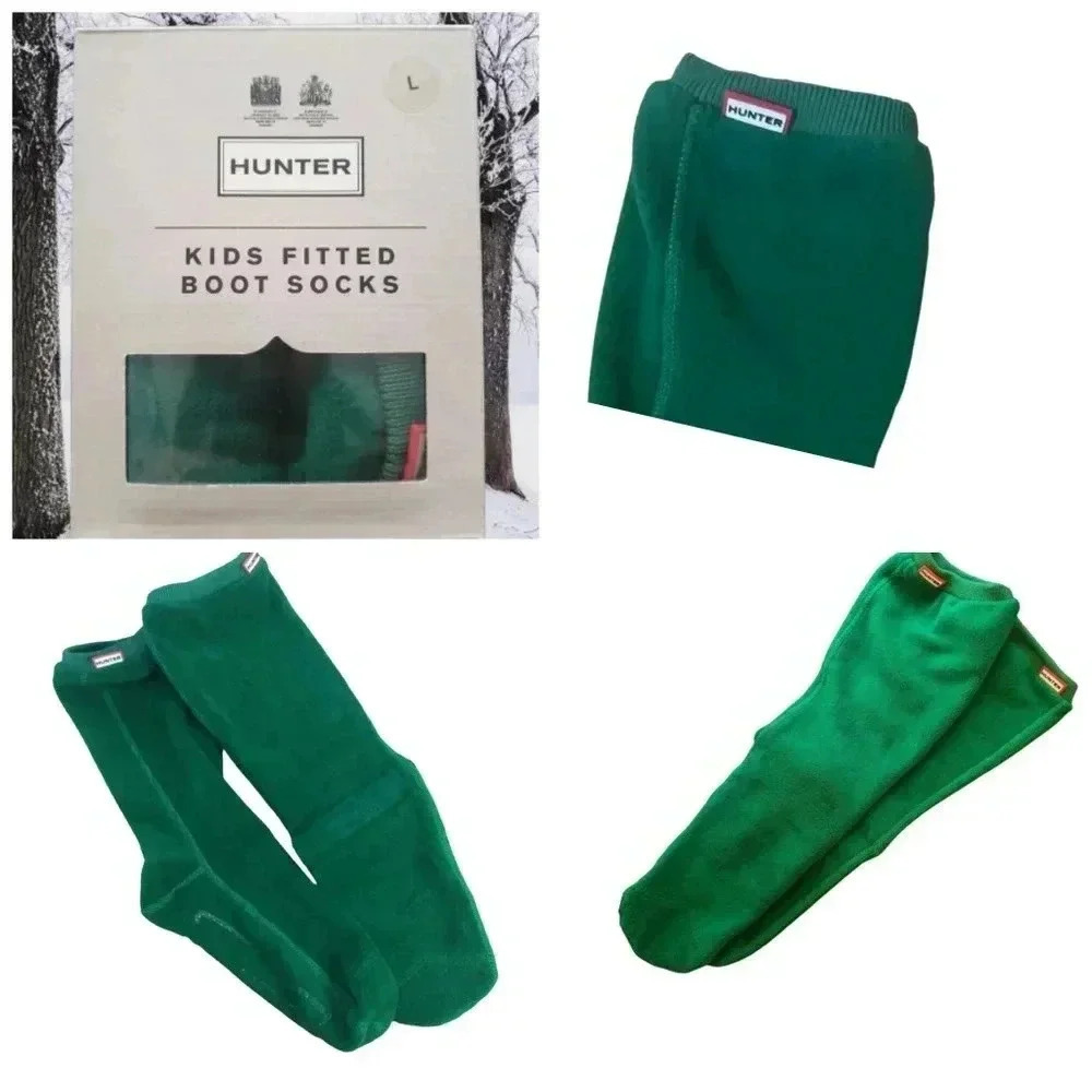 Hunter Green Cozy Warm Winter Boot Socks Children's Size Large New